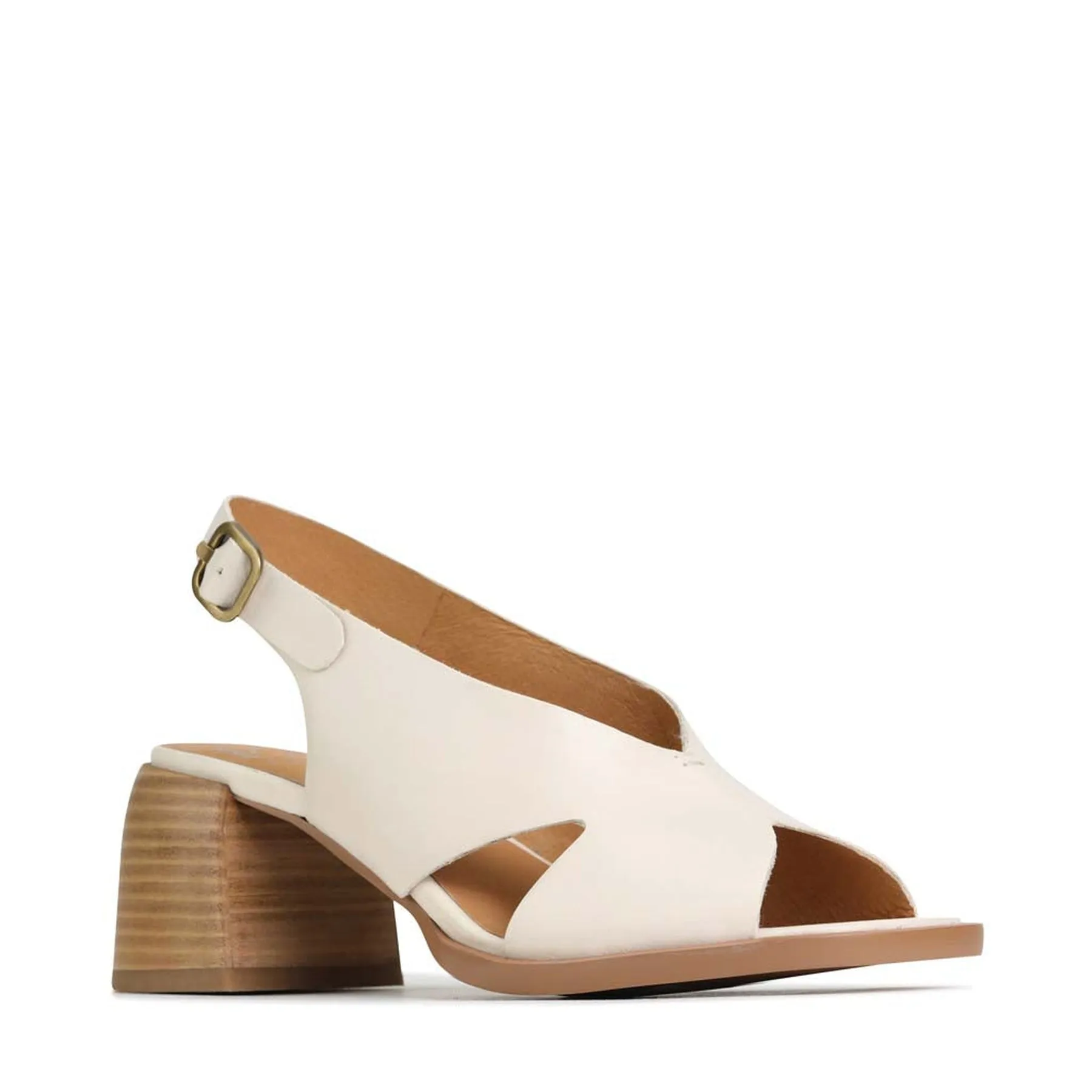 ISADORA LEATHER BLOCK HEEL SANDALS