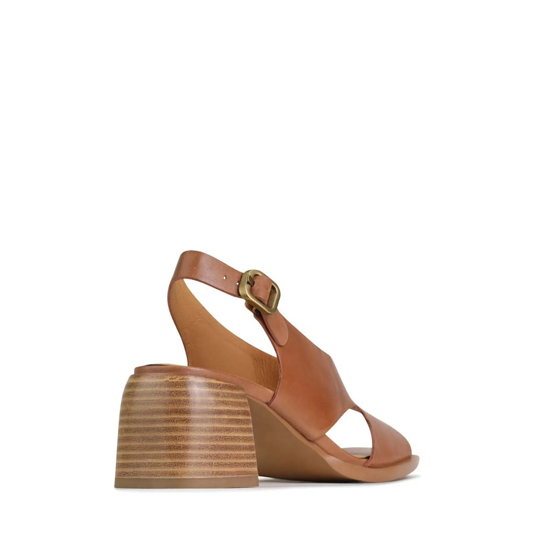 ISADORA LEATHER BLOCK HEEL SANDALS