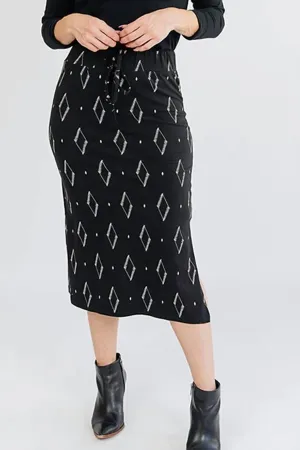 Isla Skirt In Black Diamond Vine