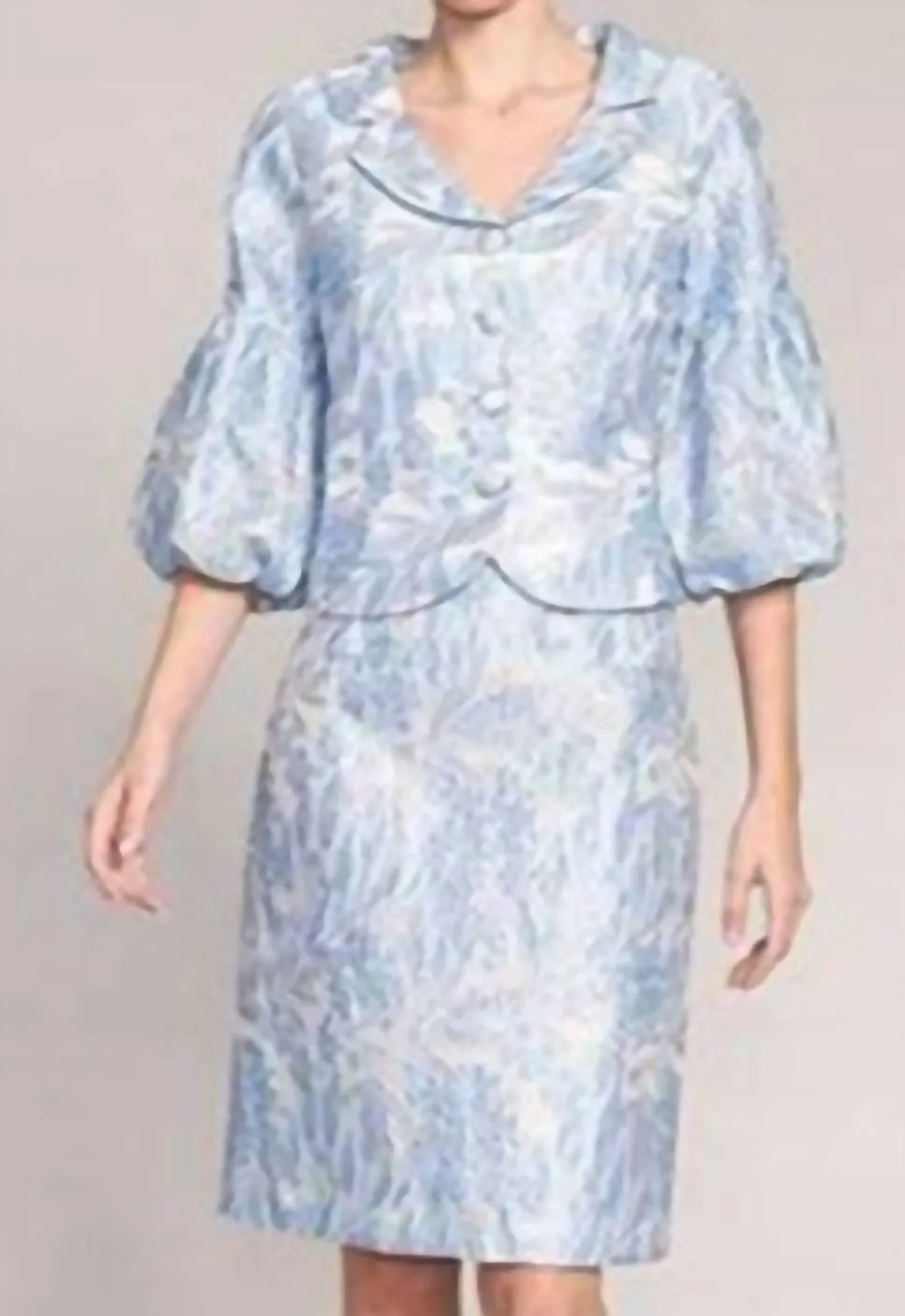 Jacquard Suit In Silver Bluie