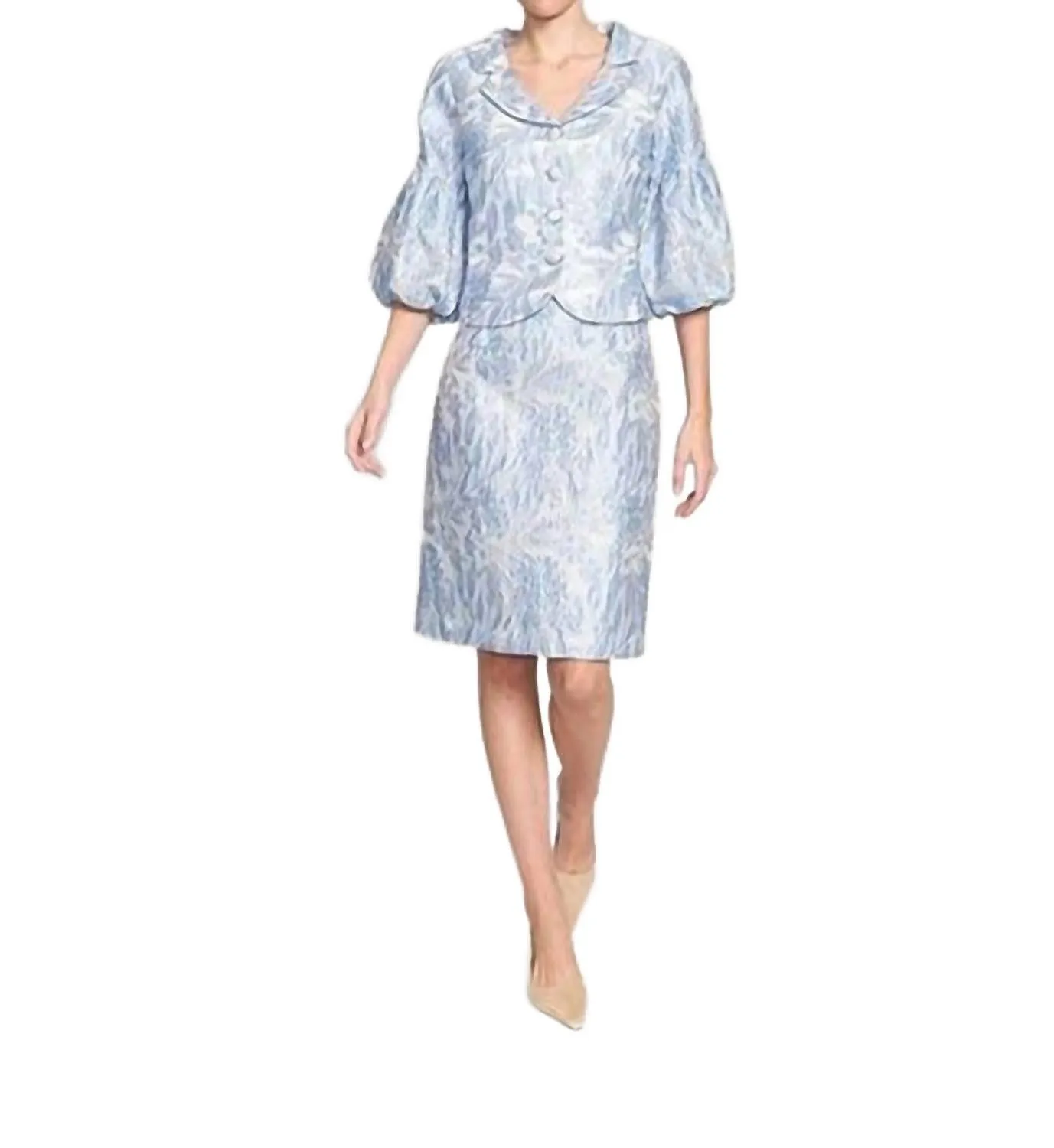 Jacquard Suit In Silver Bluie