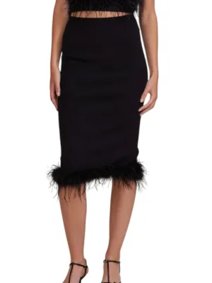 Jamila Feather Detail Skirt In Black