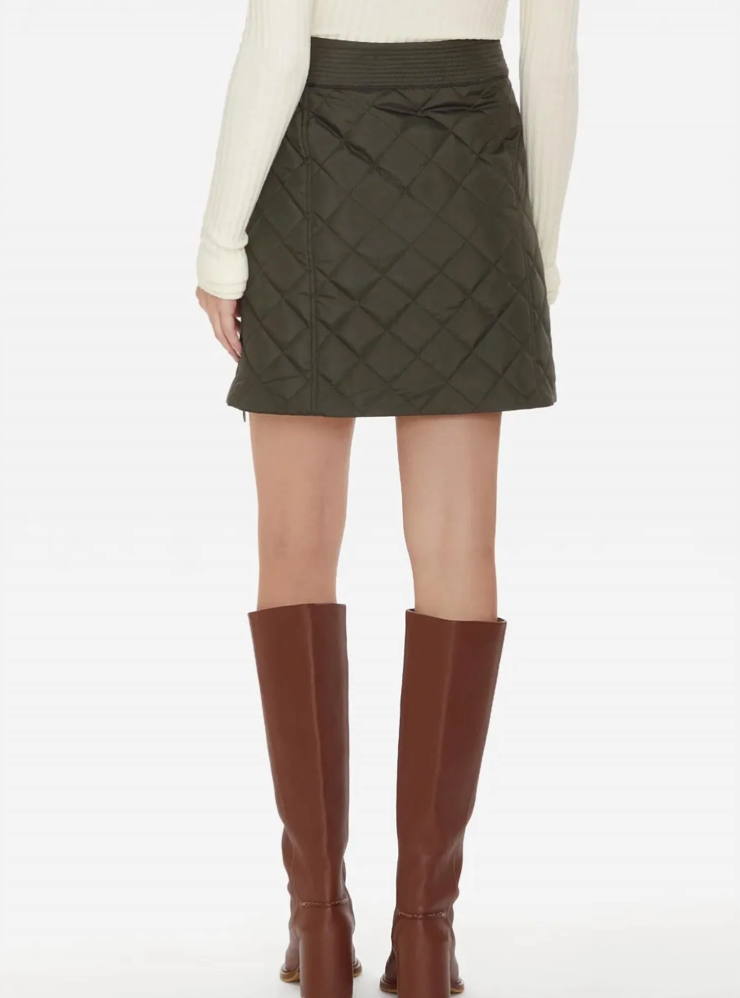 Jette Quilted Mini Skirt In Army