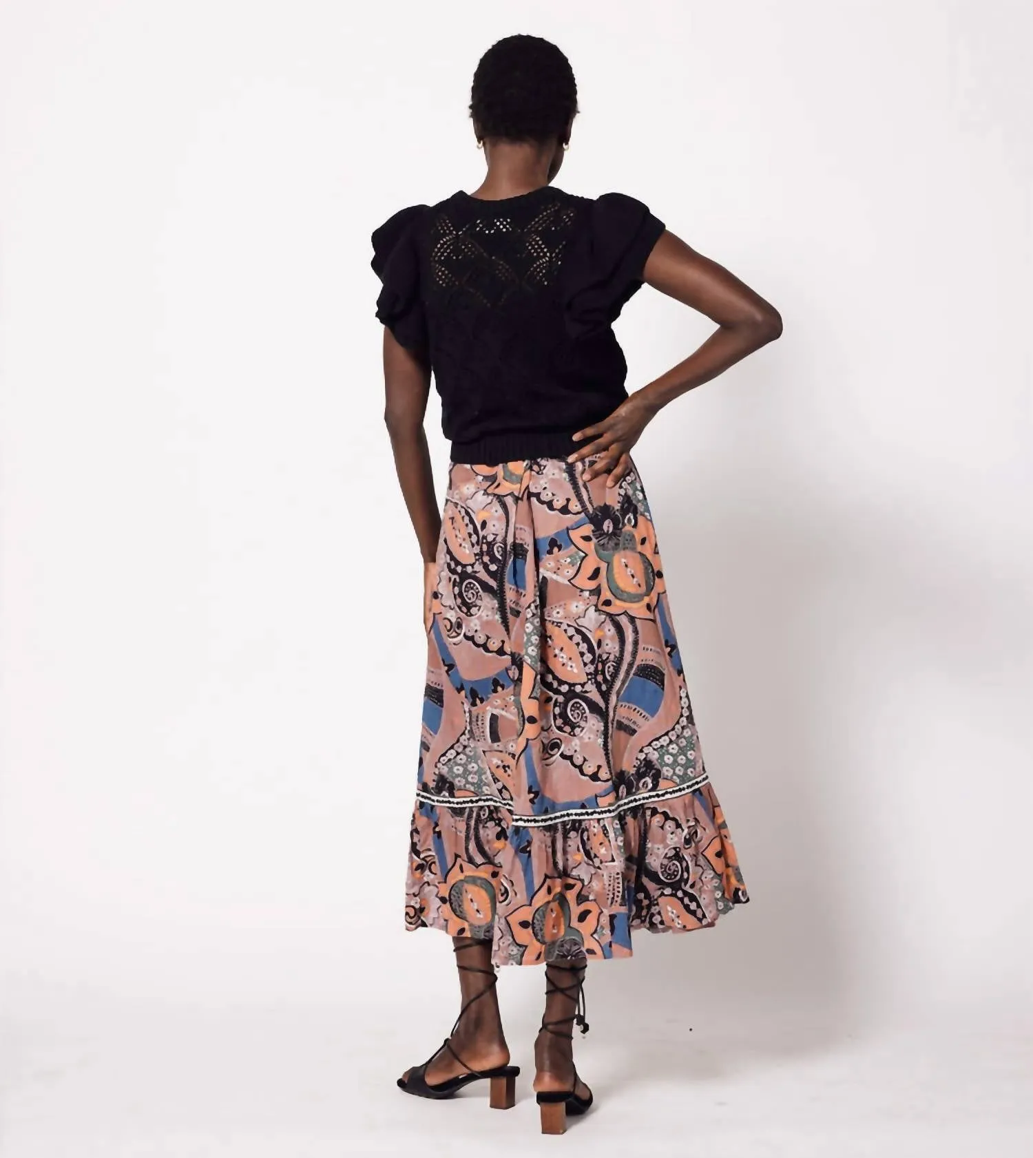 Jodie Ankle Skirt In Mirage Print
