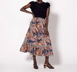 Jodie Ankle Skirt In Mirage Print