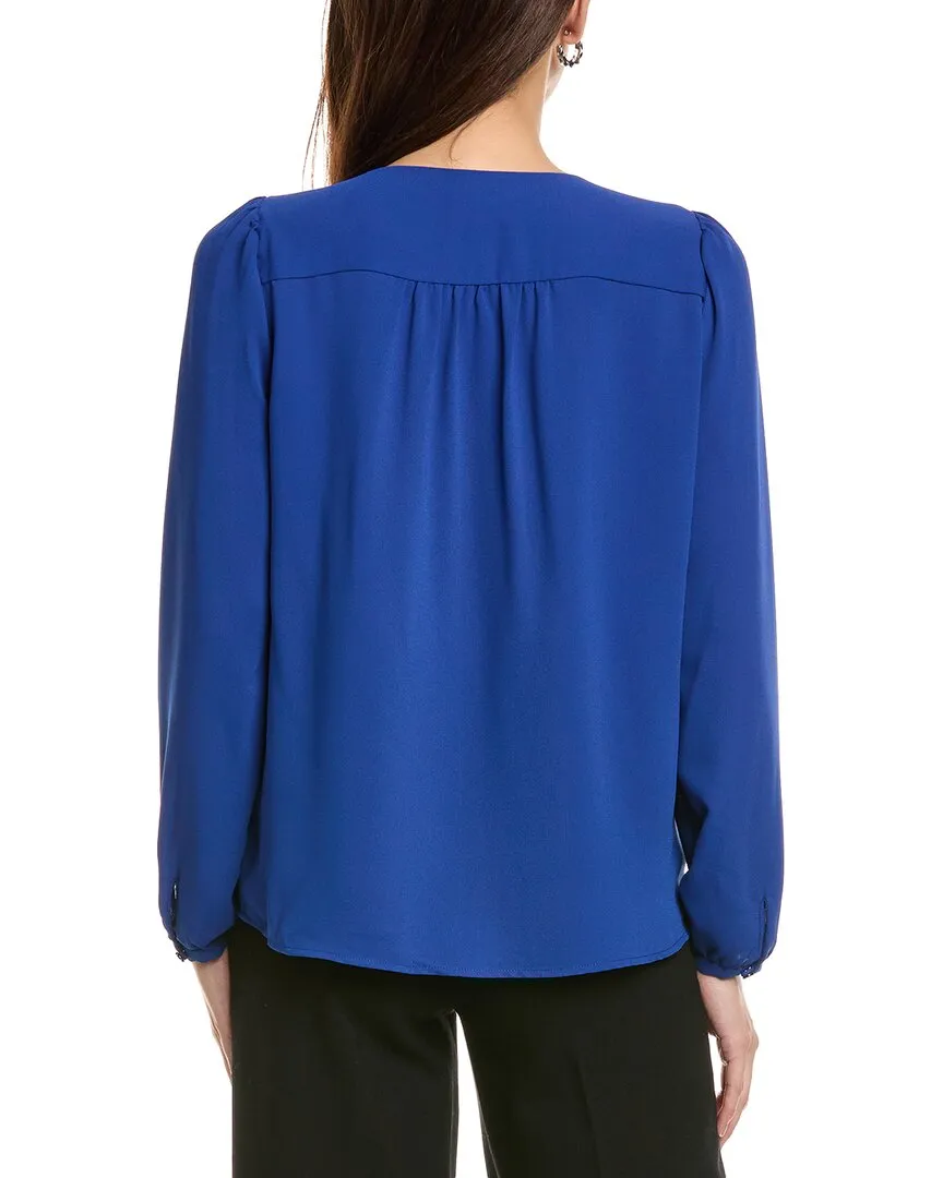 Jones New York V-Neck Button Front Blouse