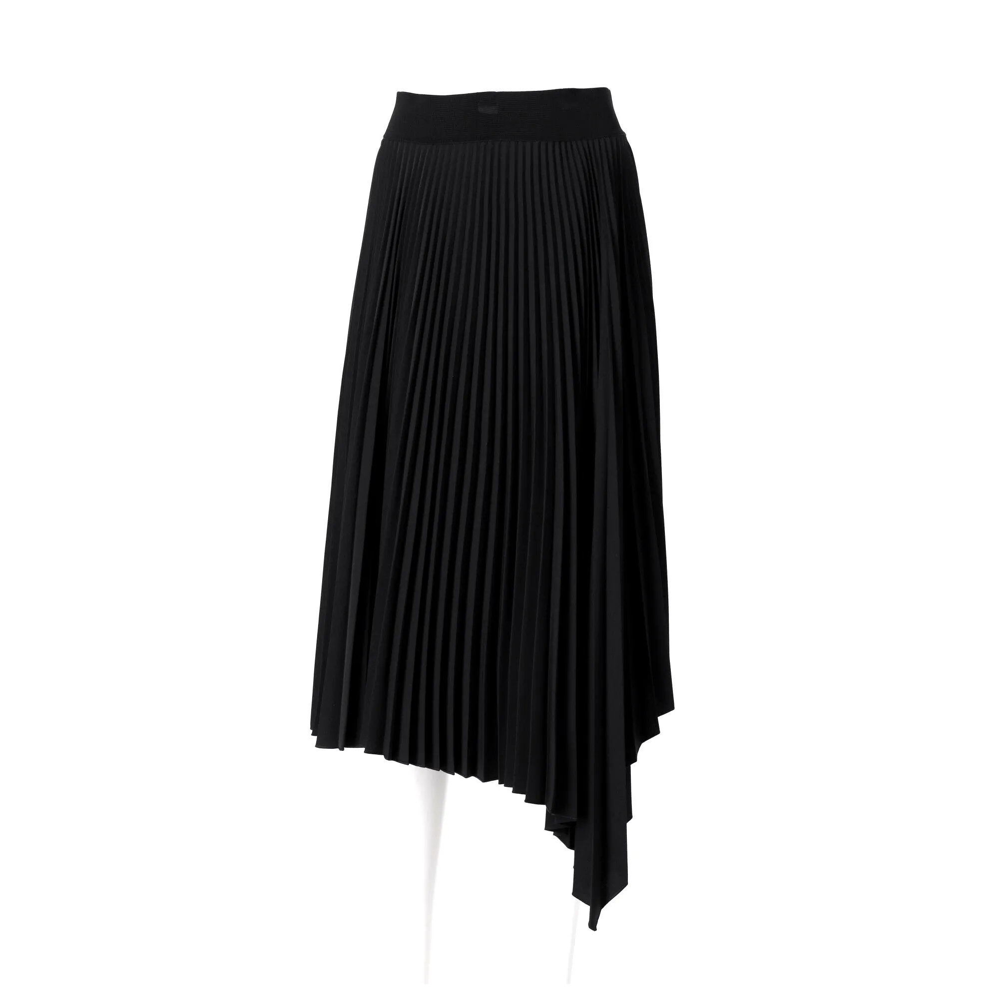 Joseph Sabin Pleated Midi Skirt in Black Polyester