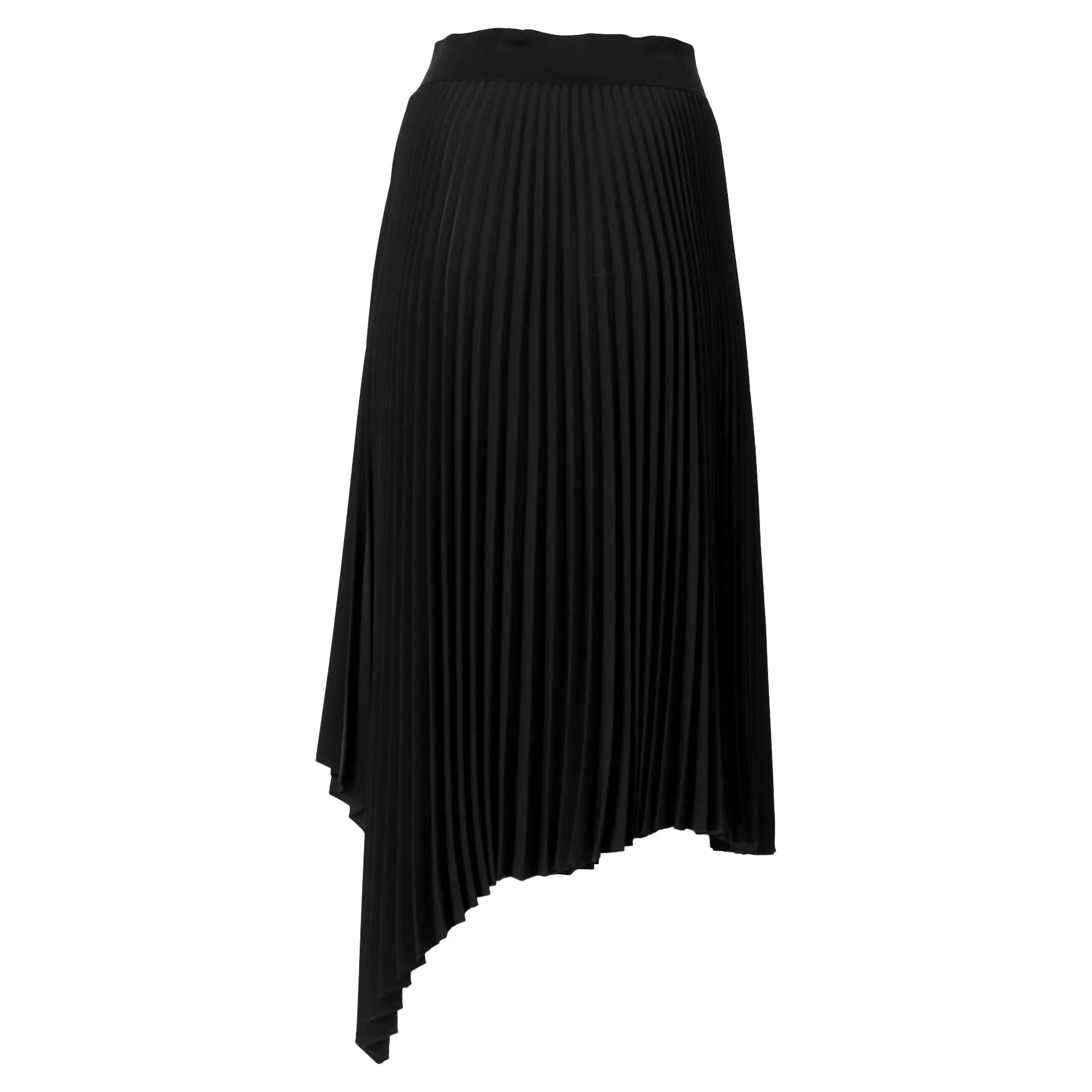 Joseph Sabin Pleated Midi Skirt in Black Polyester
