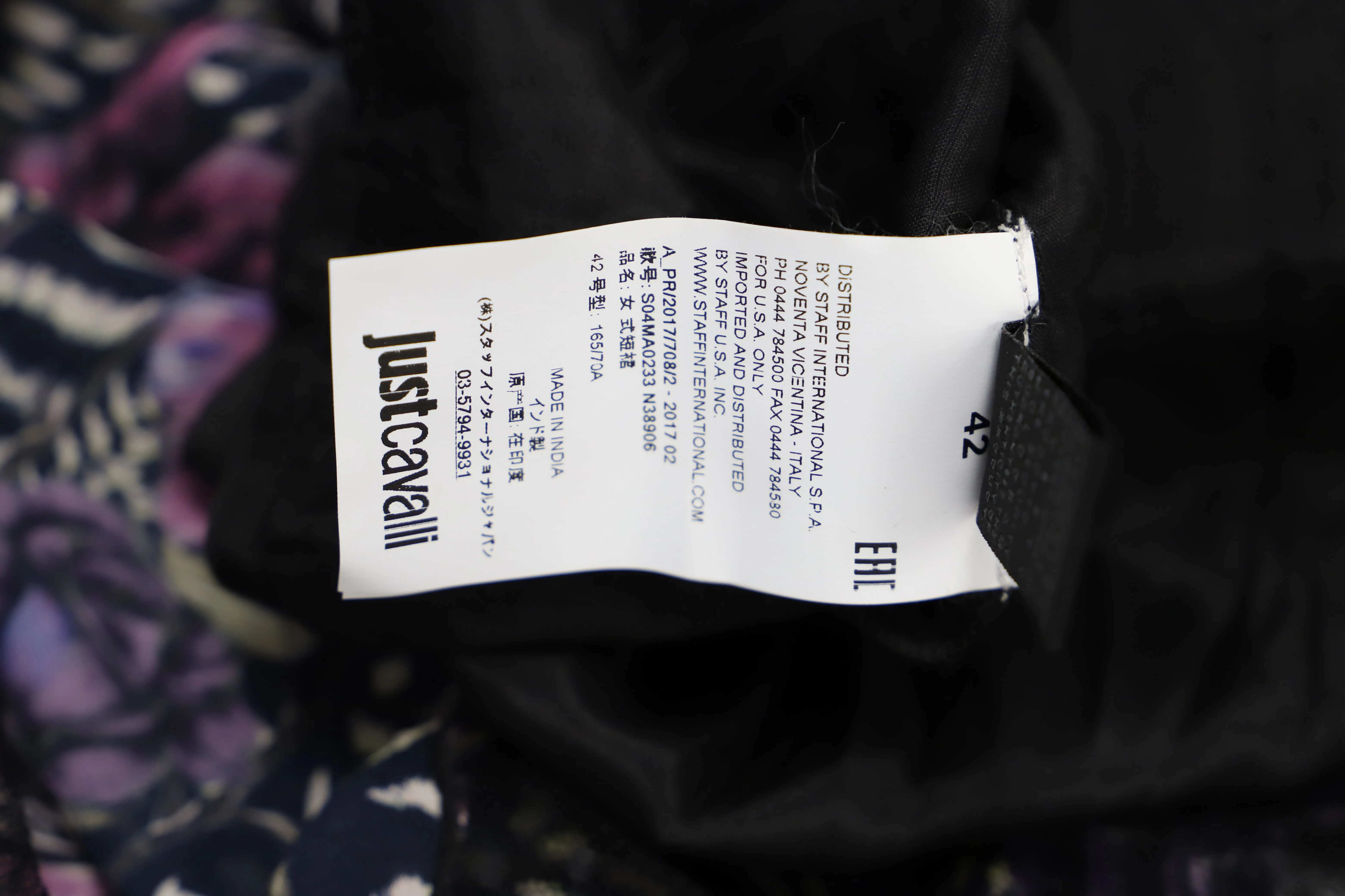 Just Cavalli Floral Crepe Maxi Skirt in Black Rayon