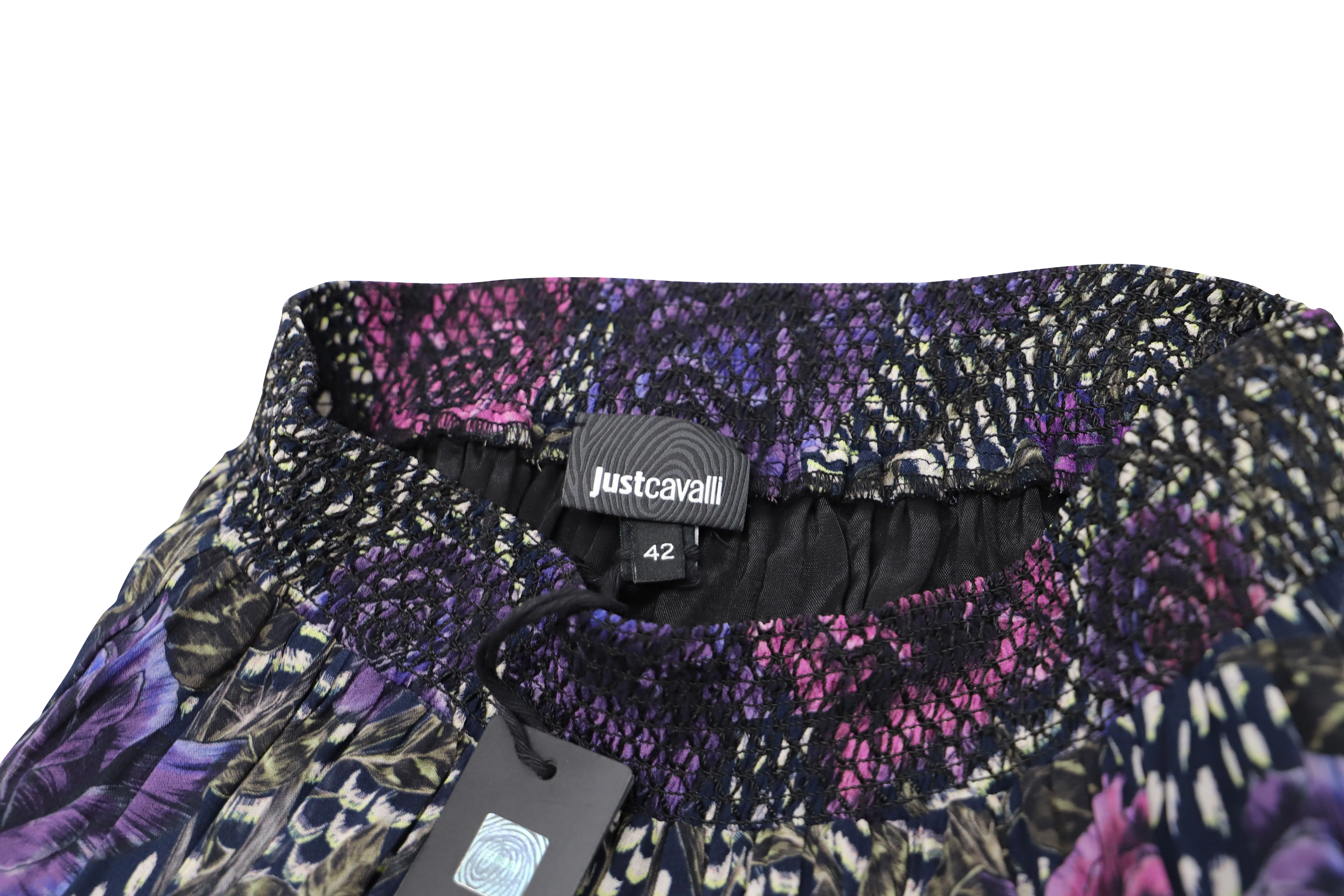 Just Cavalli Floral Crepe Maxi Skirt in Black Rayon