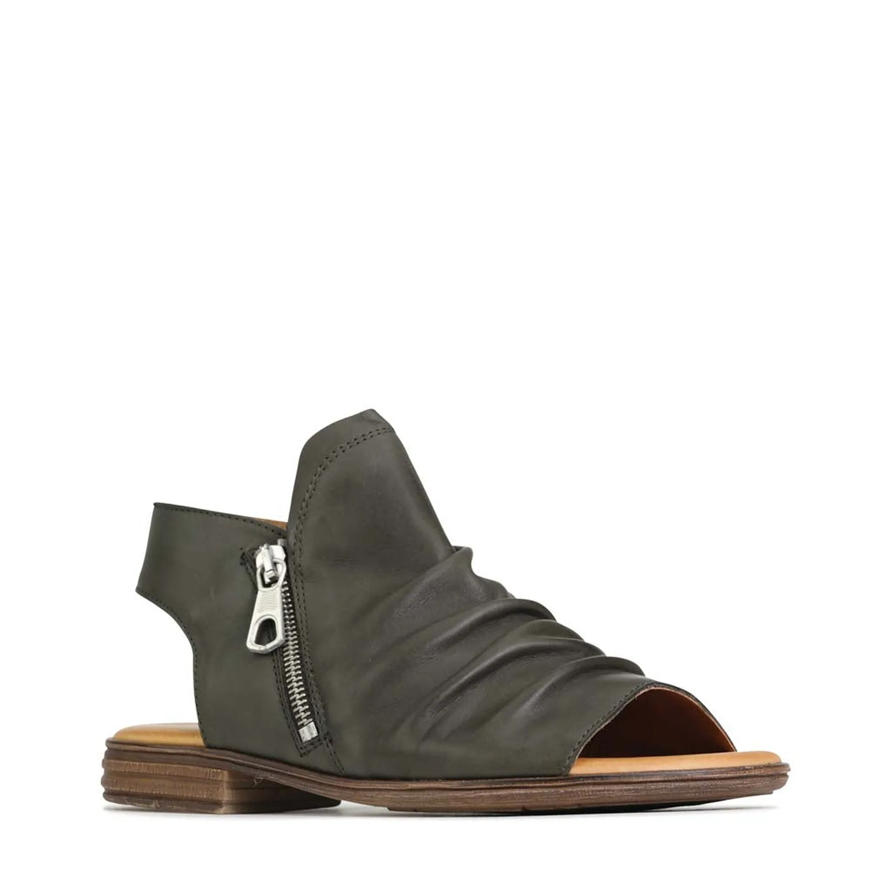 KAMI LEATHER ANKLE ZIP SANDALS
