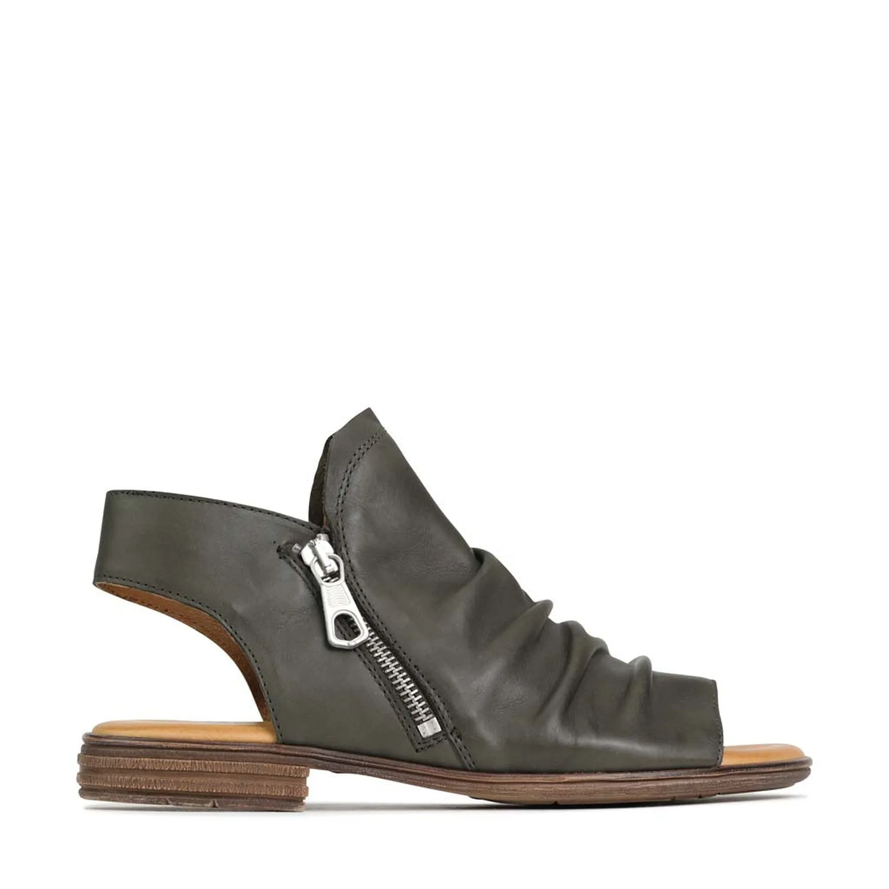 KAMI LEATHER ANKLE ZIP SANDALS