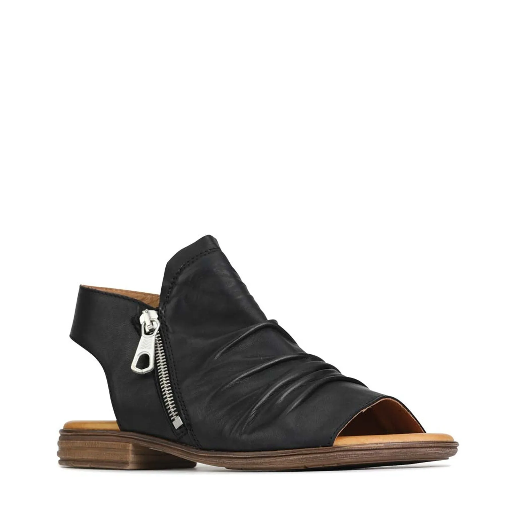 KAMI LEATHER ANKLE ZIP SANDALS