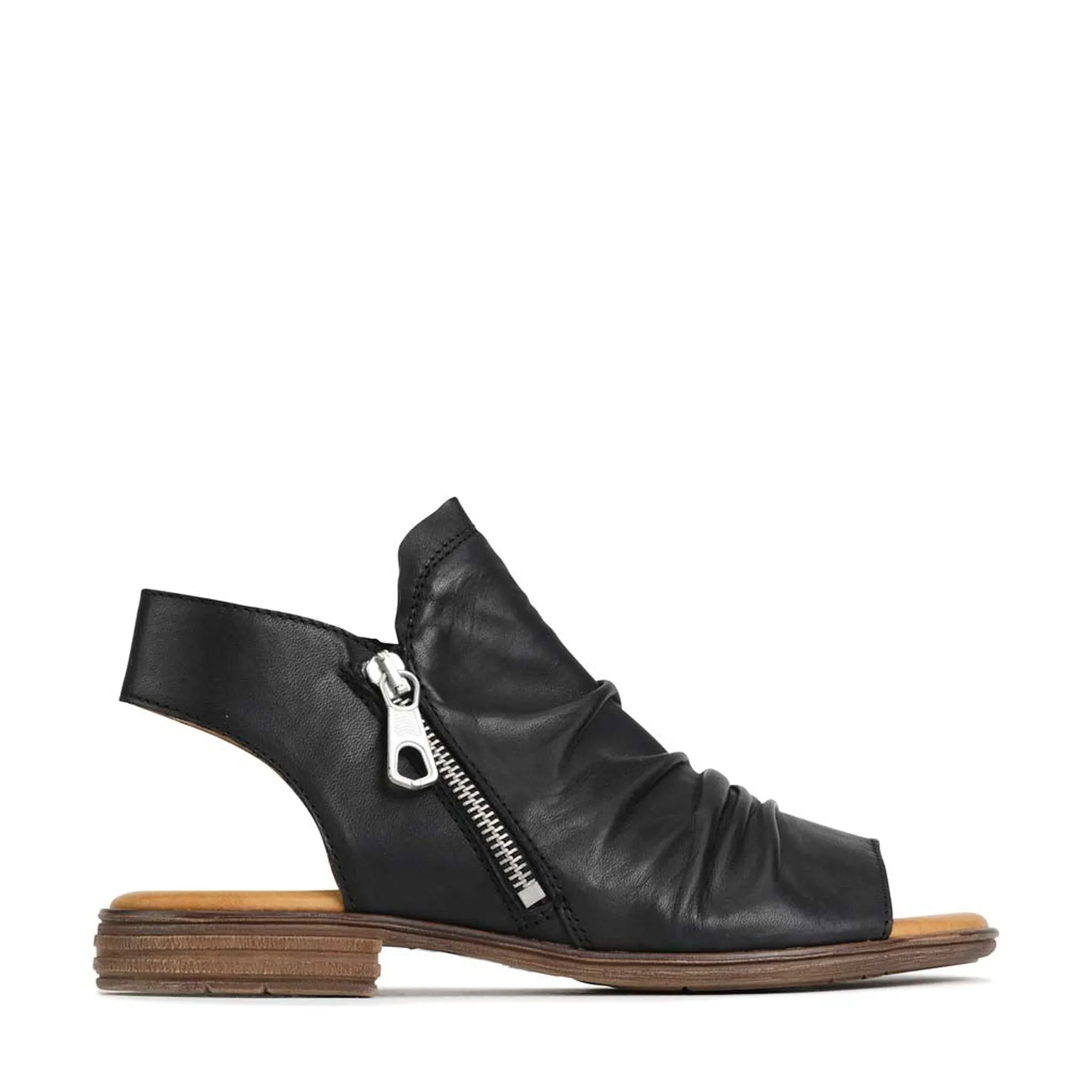 KAMI LEATHER ANKLE ZIP SANDALS