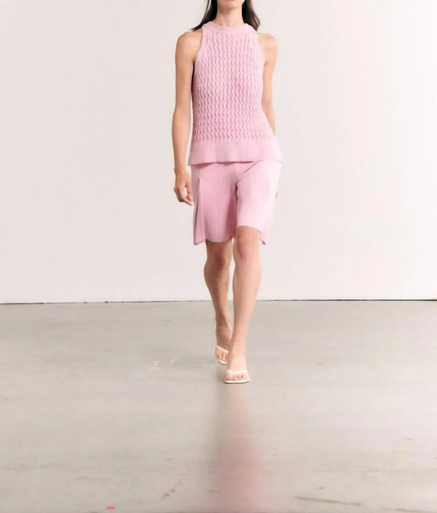 Knitted Bermuda In Pink