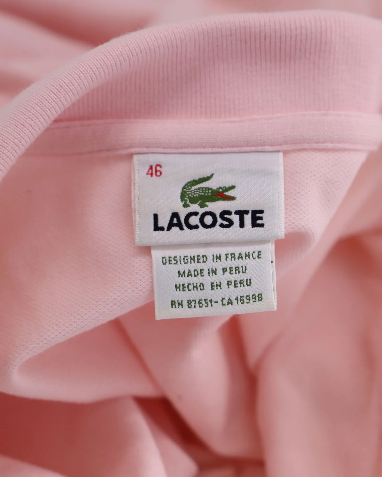 Lacoste Short Sleeve Polo Shirt in Pink Cotton