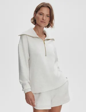 Larson Half-Zip Sweat - Ivory Marl