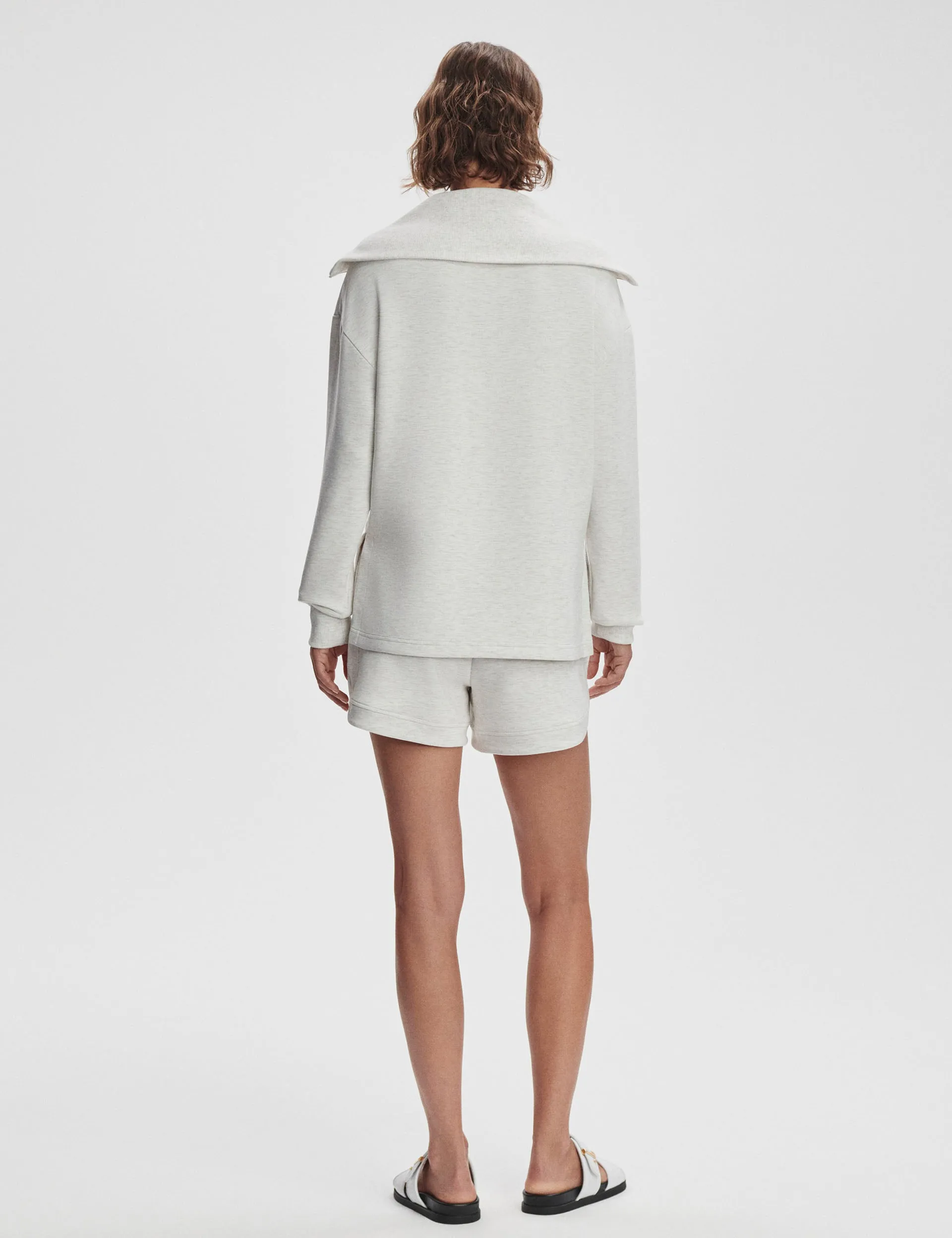 Larson Half-Zip Sweat - Ivory Marl
