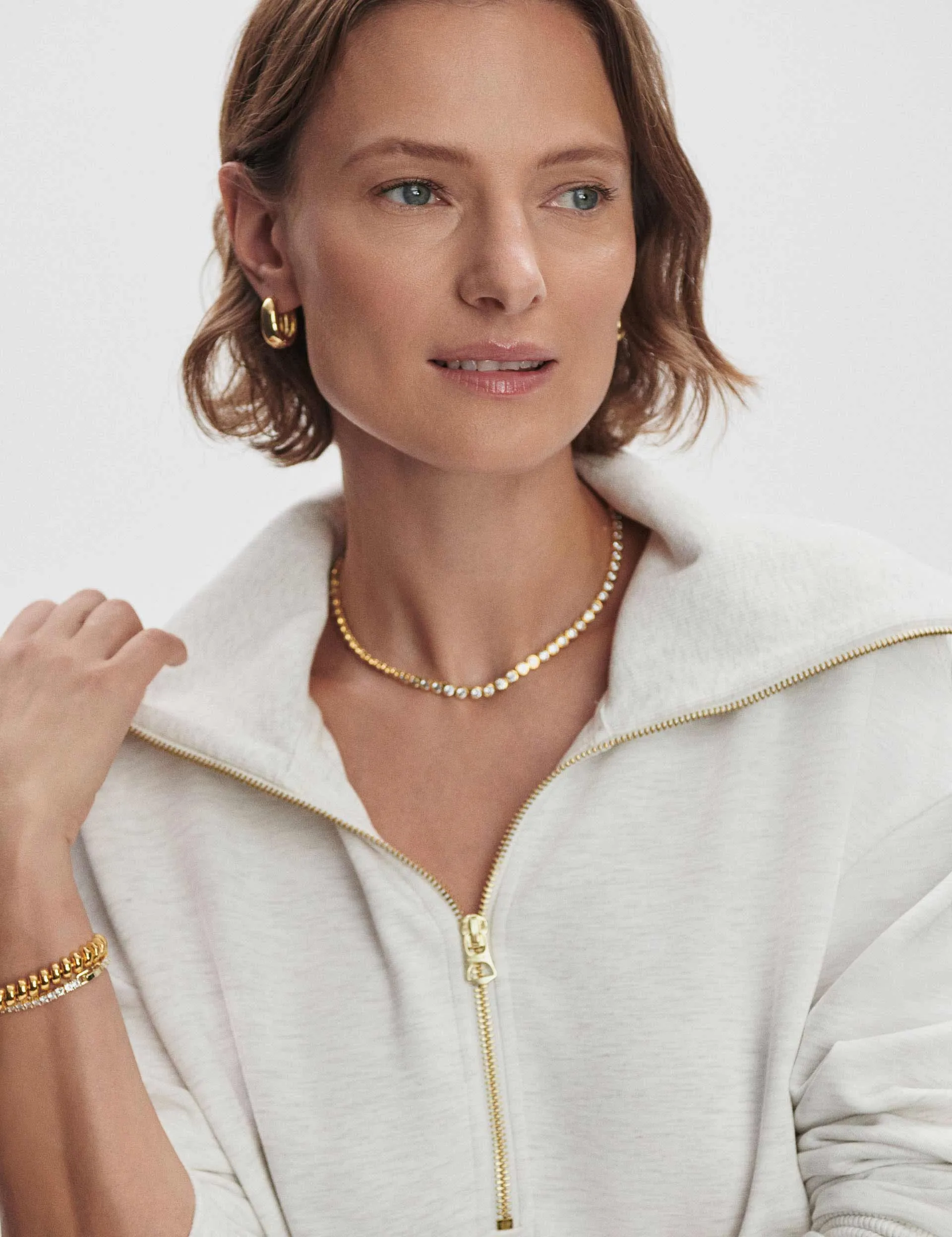 Larson Half-Zip Sweat - Ivory Marl