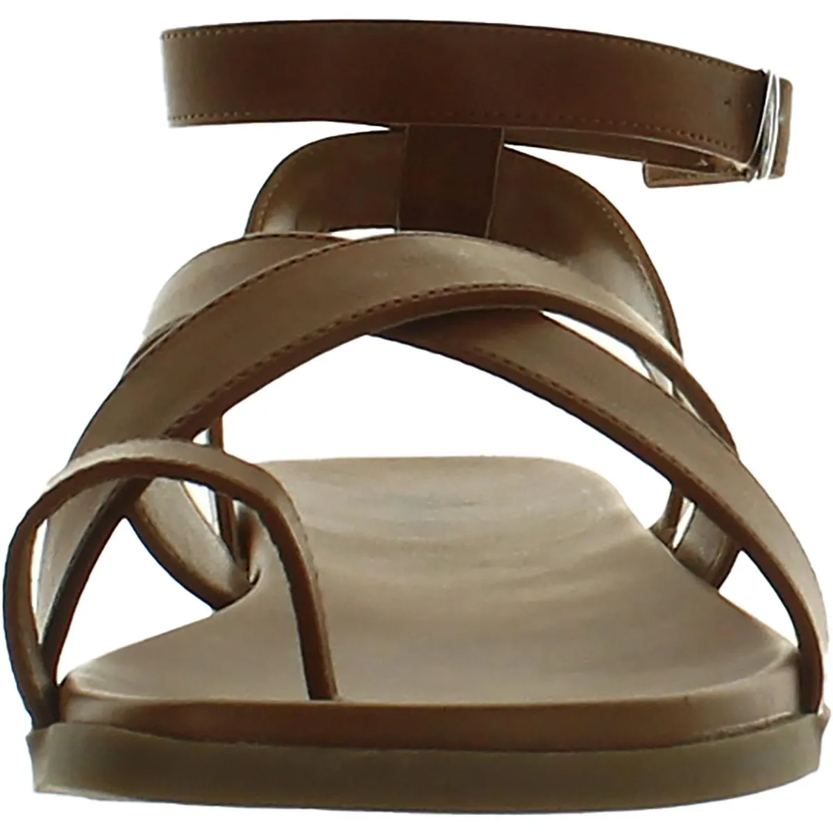 Lianaa Womens Faux Leather Strappy Ankle Strap
