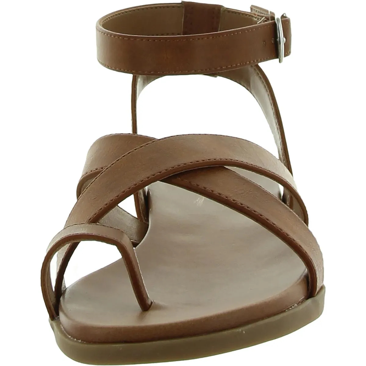 Lianaa Womens Faux Leather Strappy Ankle Strap