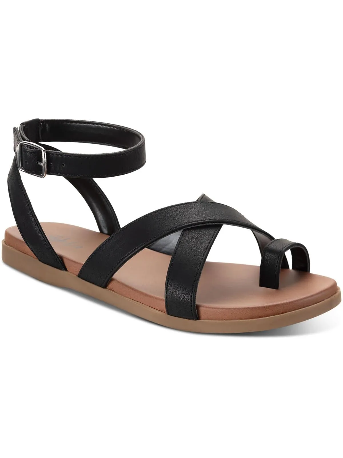 Lianaa Womens Faux Leather Strappy Ankle Strap