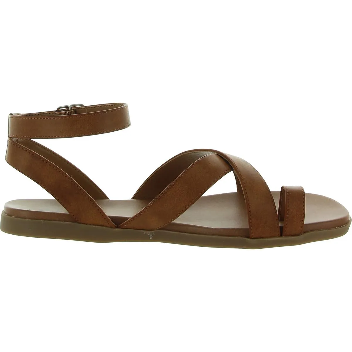 Lianaa Womens Faux Leather Strappy Ankle Strap