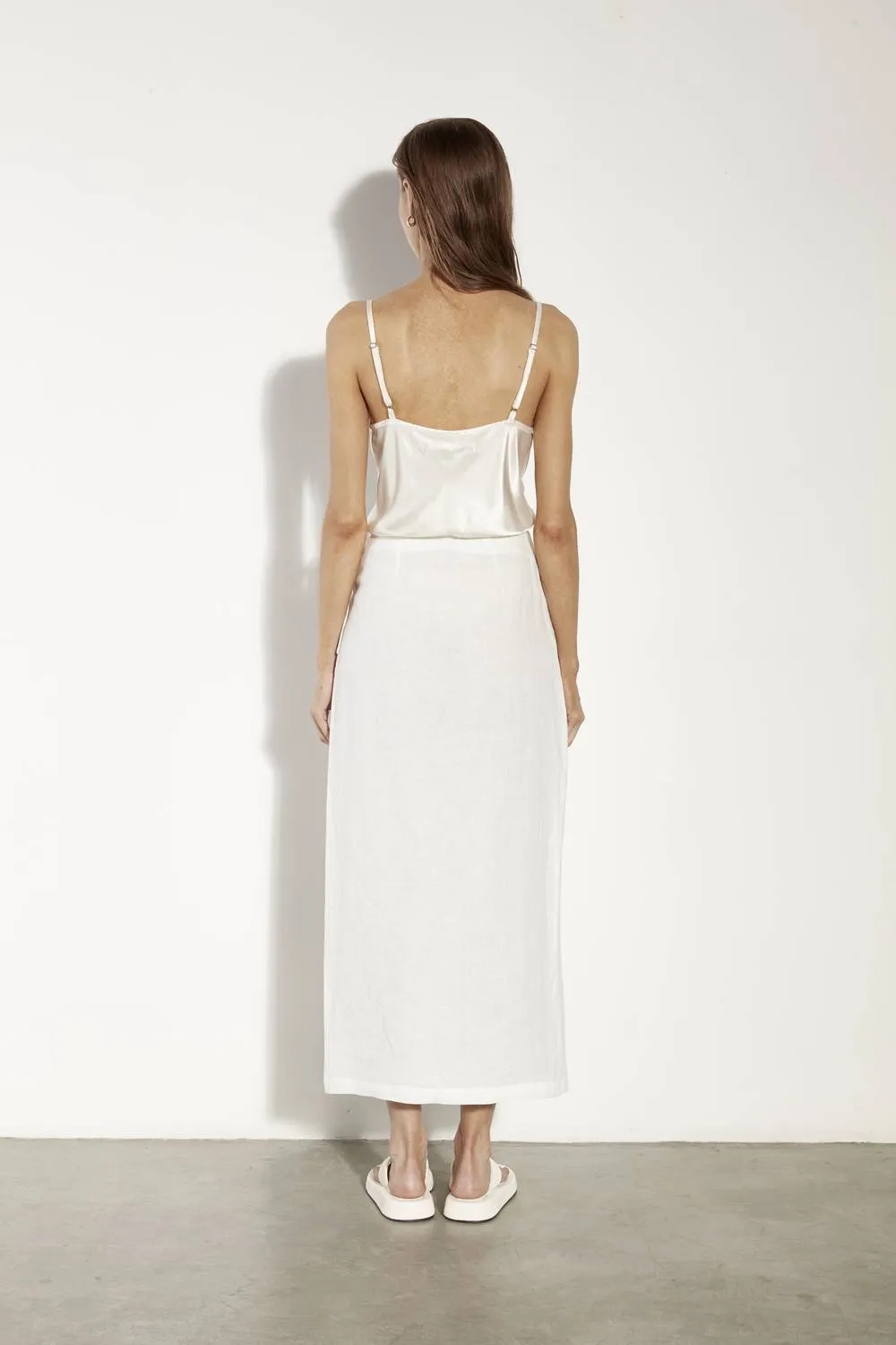 Linen Wrap Skirt In Undyed
