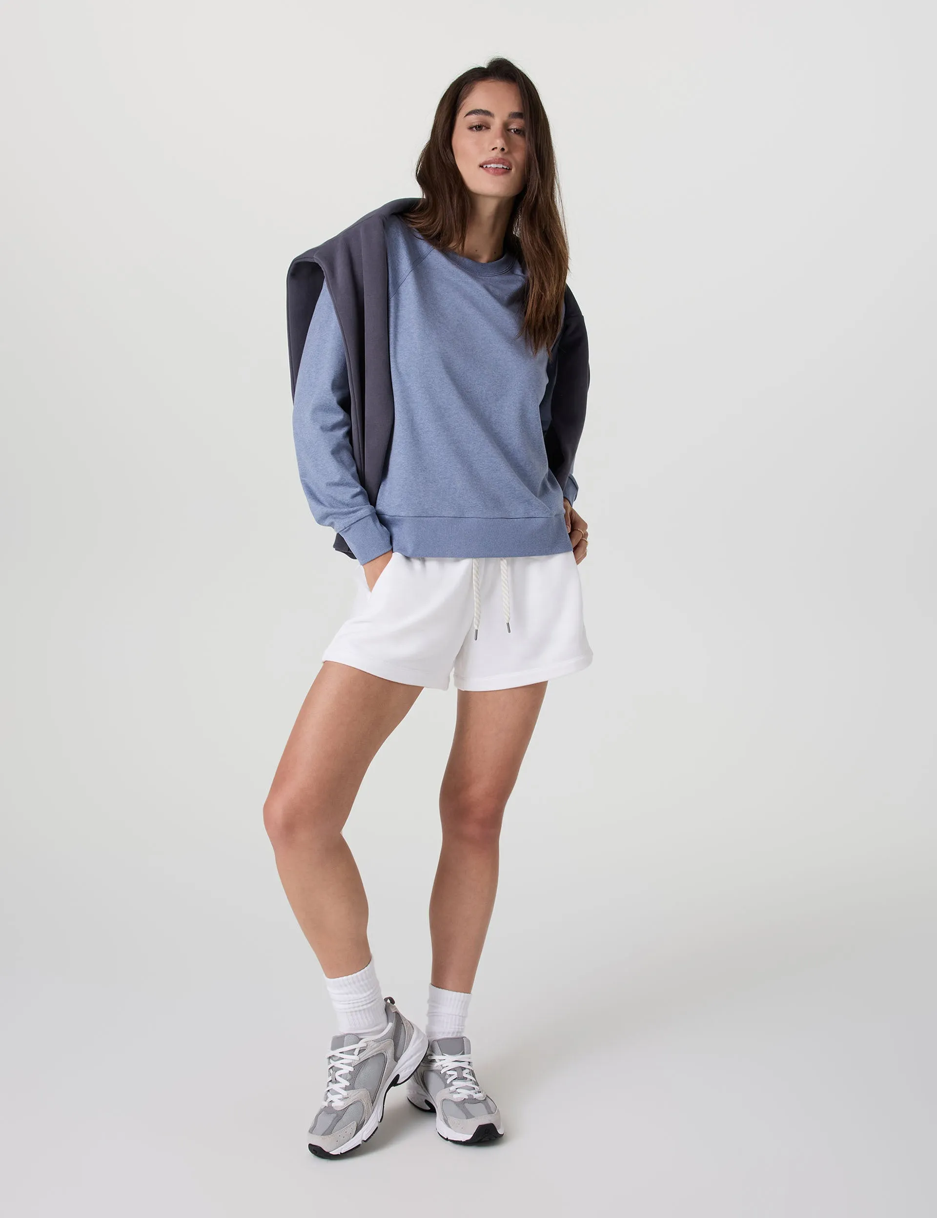 Long Sleeve Halo Crew - Blue Heron Heather