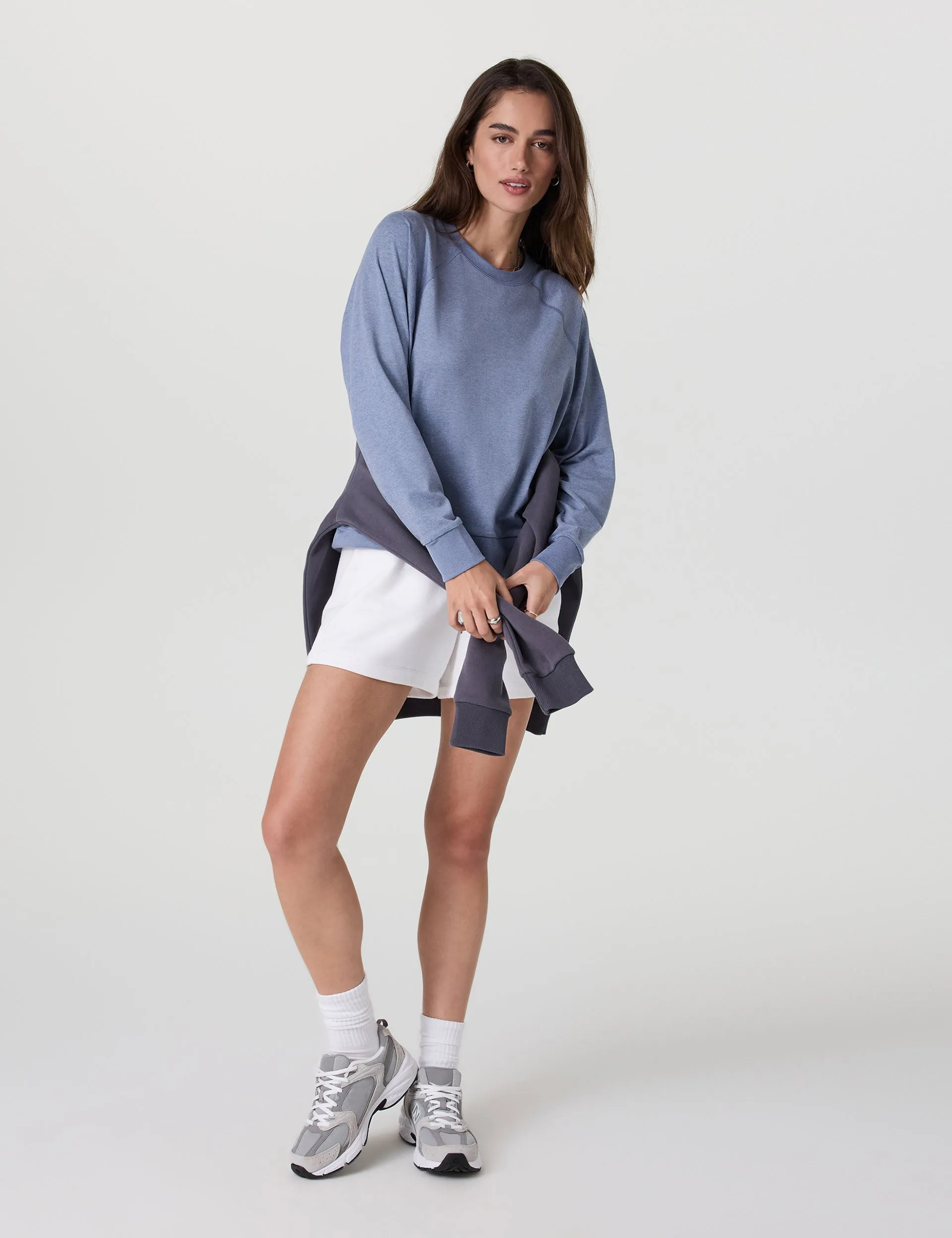 Long Sleeve Halo Crew - Blue Heron Heather