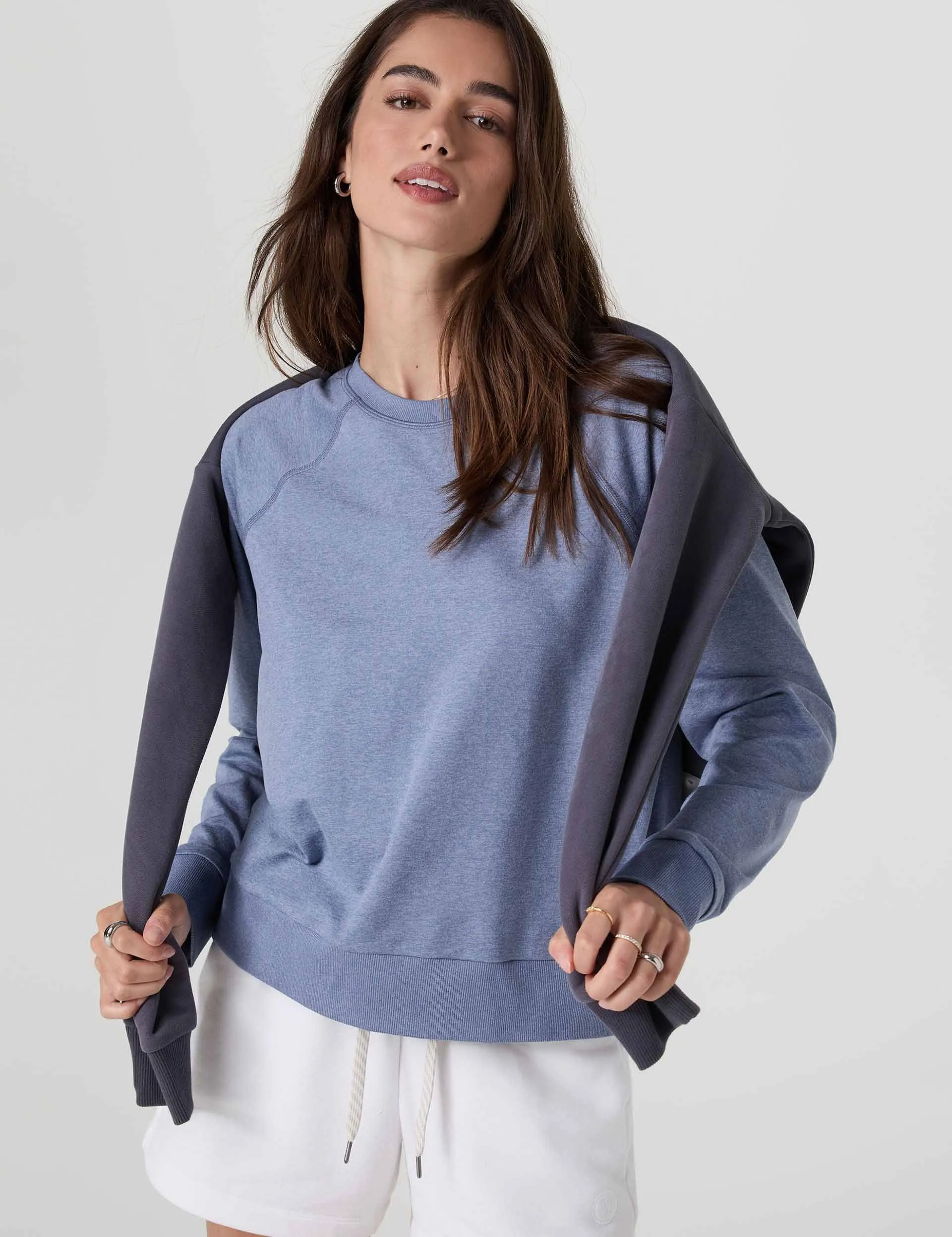 Long Sleeve Halo Crew - Blue Heron Heather