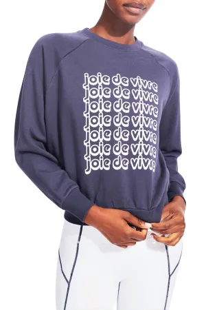 Long Sleeve Raglan Joie De Vivre Sweatshirt In Nautilus