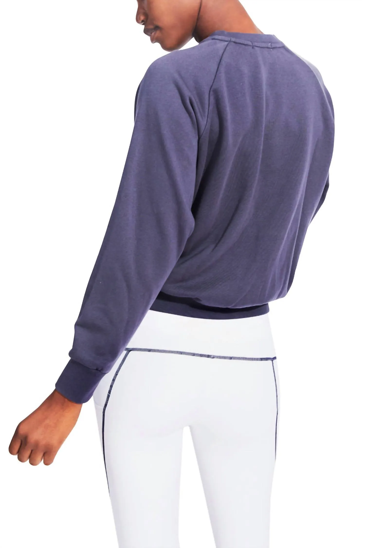 Long Sleeve Raglan Joie De Vivre Sweatshirt In Nautilus