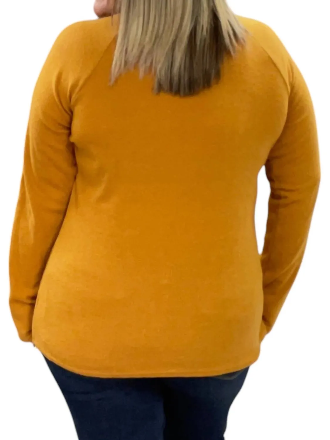 Long Sleeve With Button Details Top In Mustard
