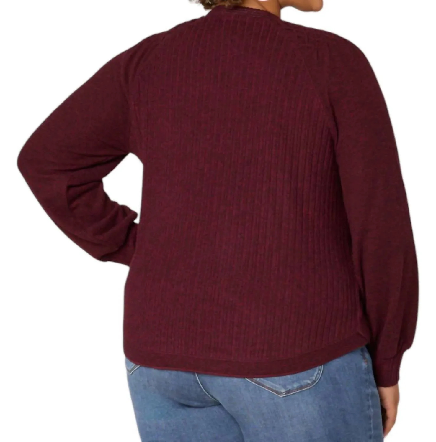 Long Smocked Top In Heather Wineberry