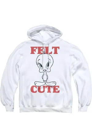 Looney Tunes Felt Cute Adult Pull Over Hoodie / Hooded Sweatshirt