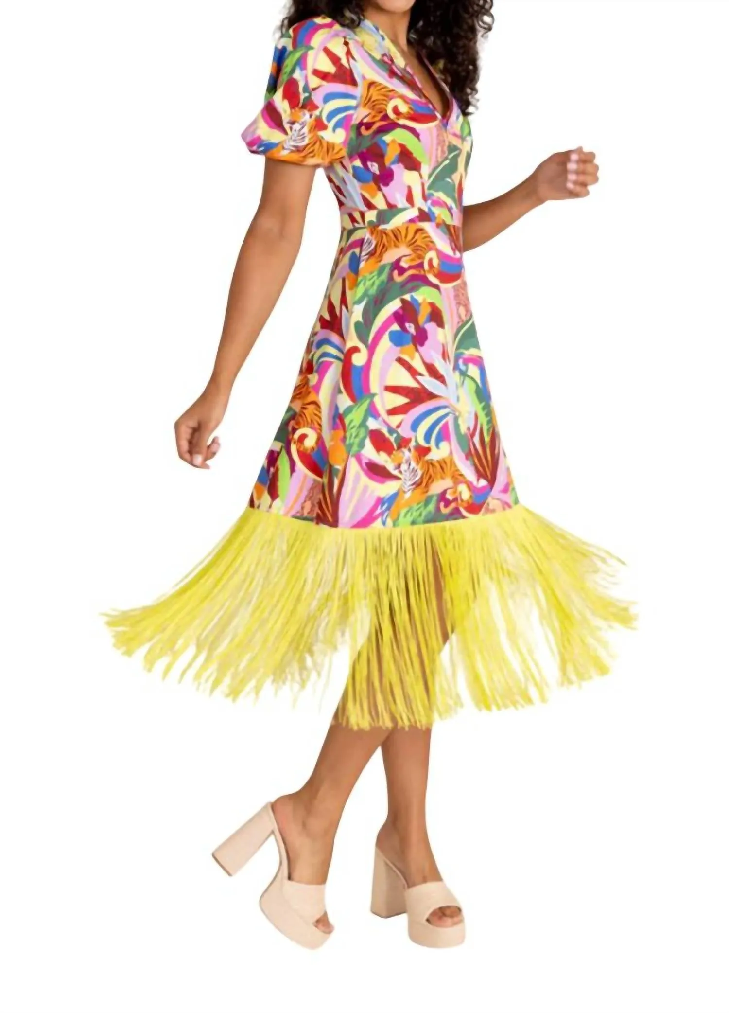 Louisa Dress Midi Dress In Rainforest