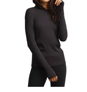 Luxury Rib Hoodie In Black
