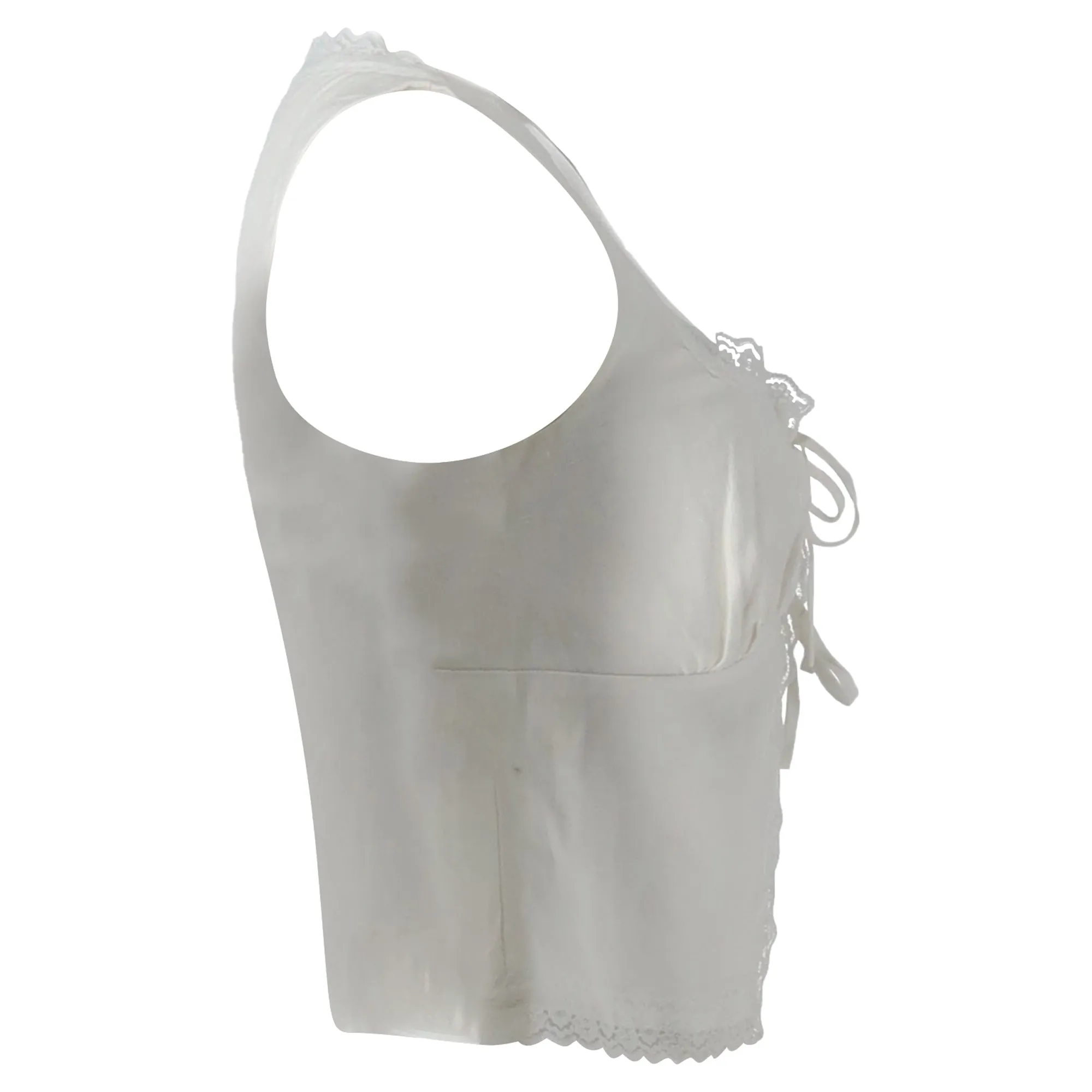 Maje Wo Vochetine Crochet Lace Vest in White Cotton
