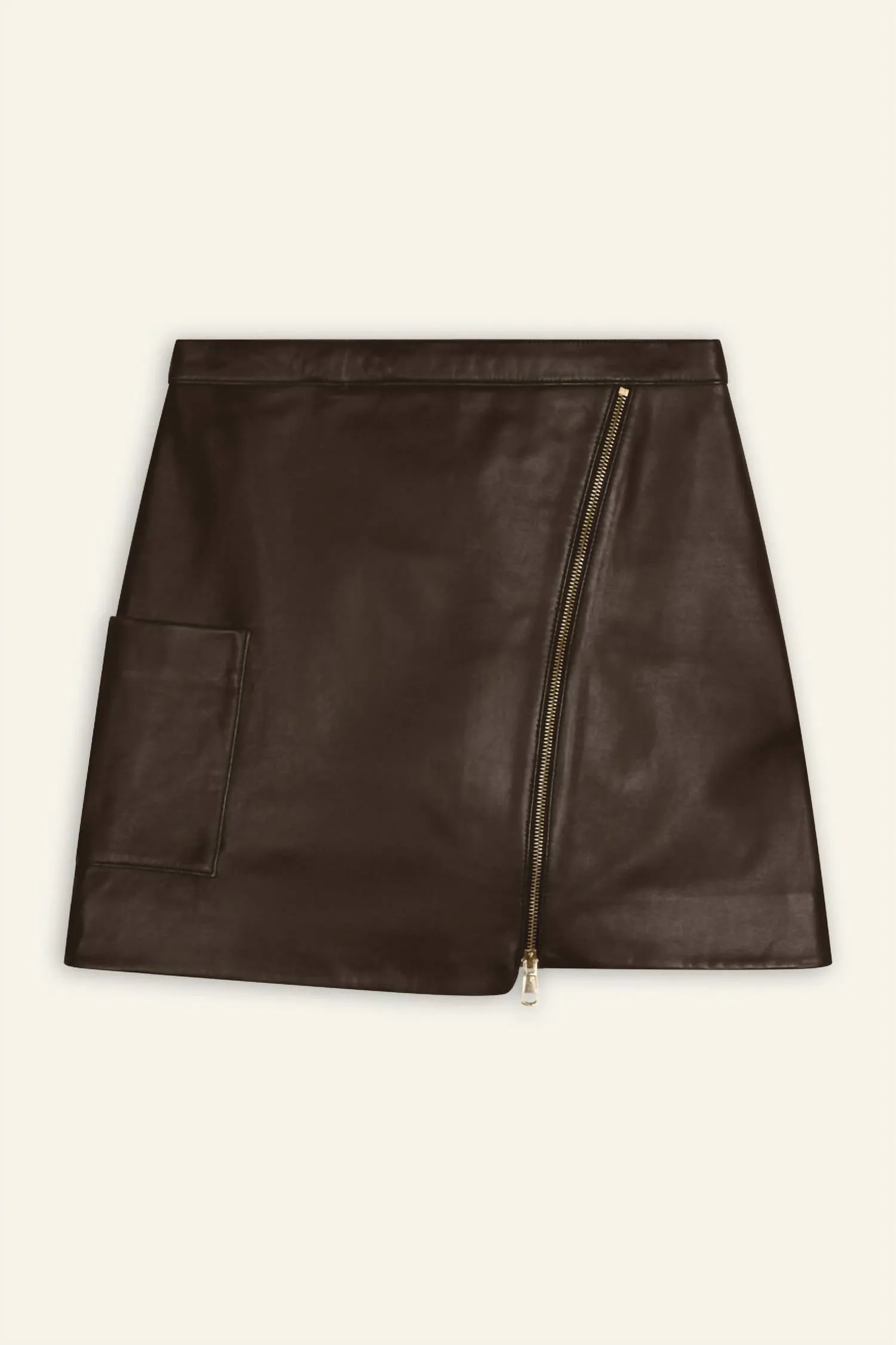 Mala Leather Mini Skirt In Marron