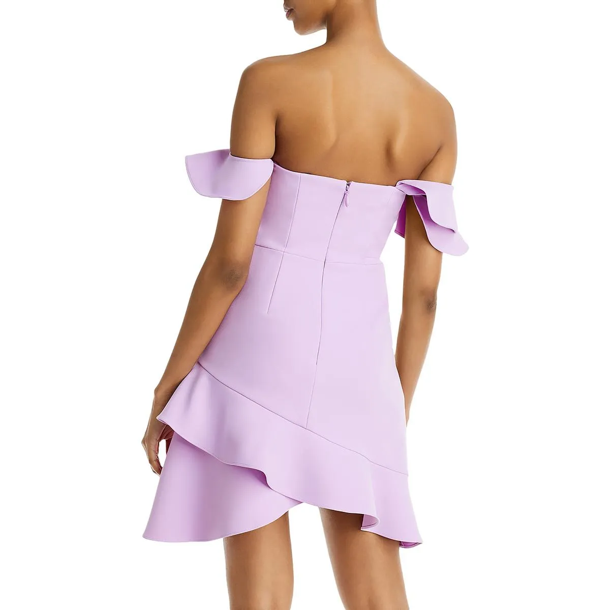 Malik Womens Ruffled One Shoulder Cocktail and Party Dress