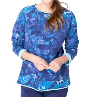 Marble Washed Fleece Pullover In Lapis