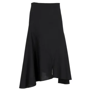 Marni Asymmetric Midi Skirt in Black Wool