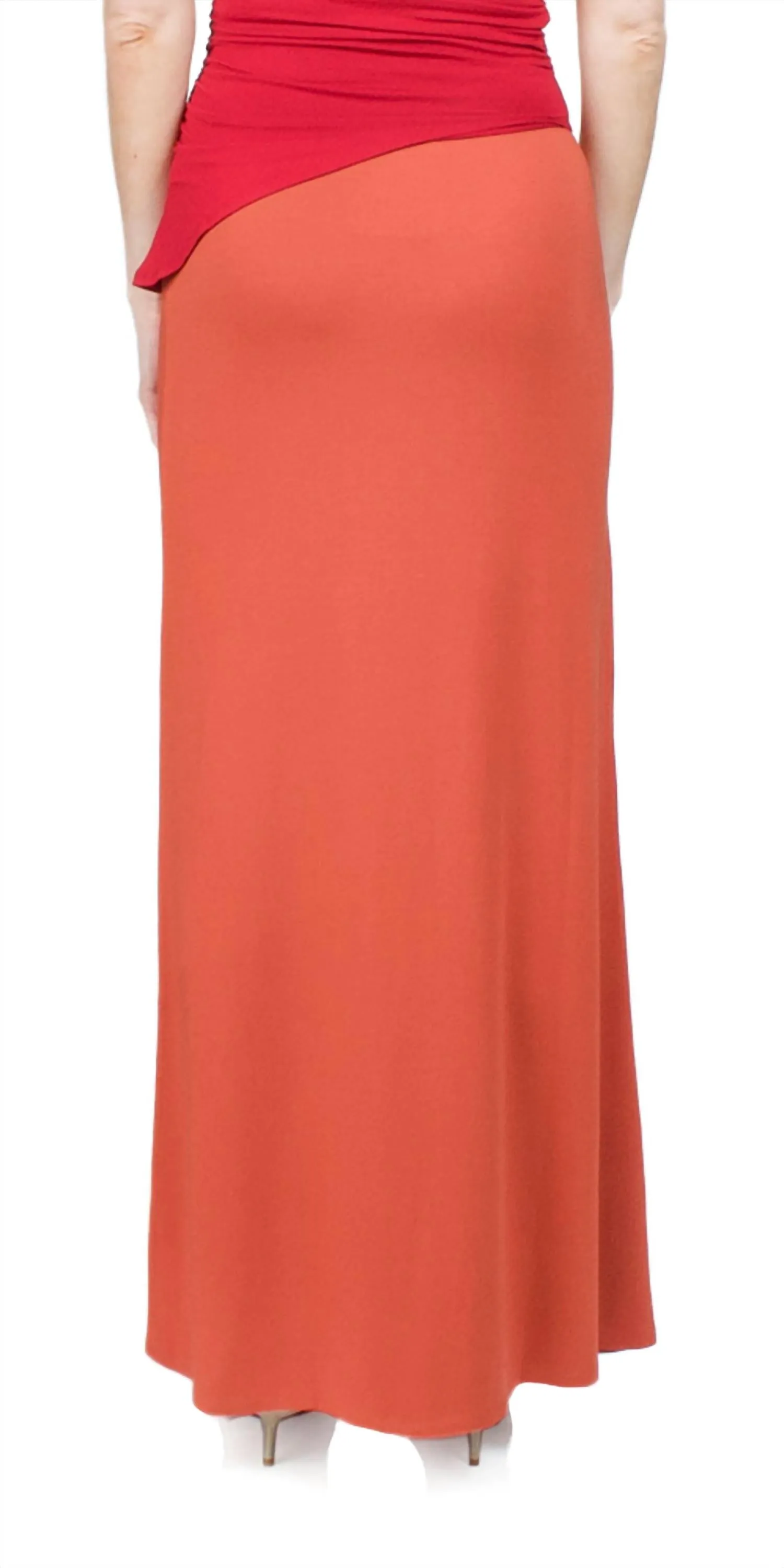 Mason Mid-Rise Skirt In Burnt Orange