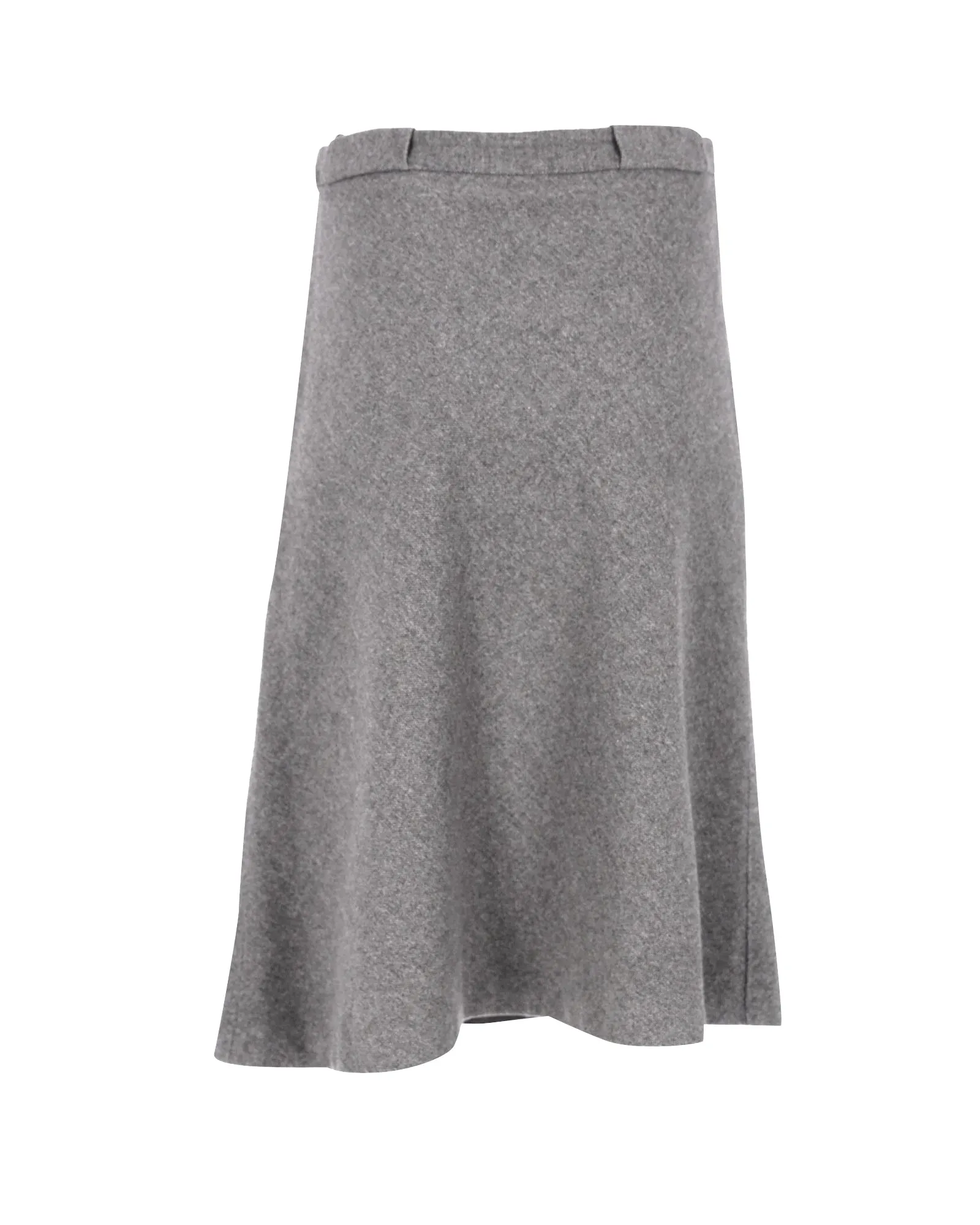 Max Mara A-Line Midi Skirt in Grey Wool