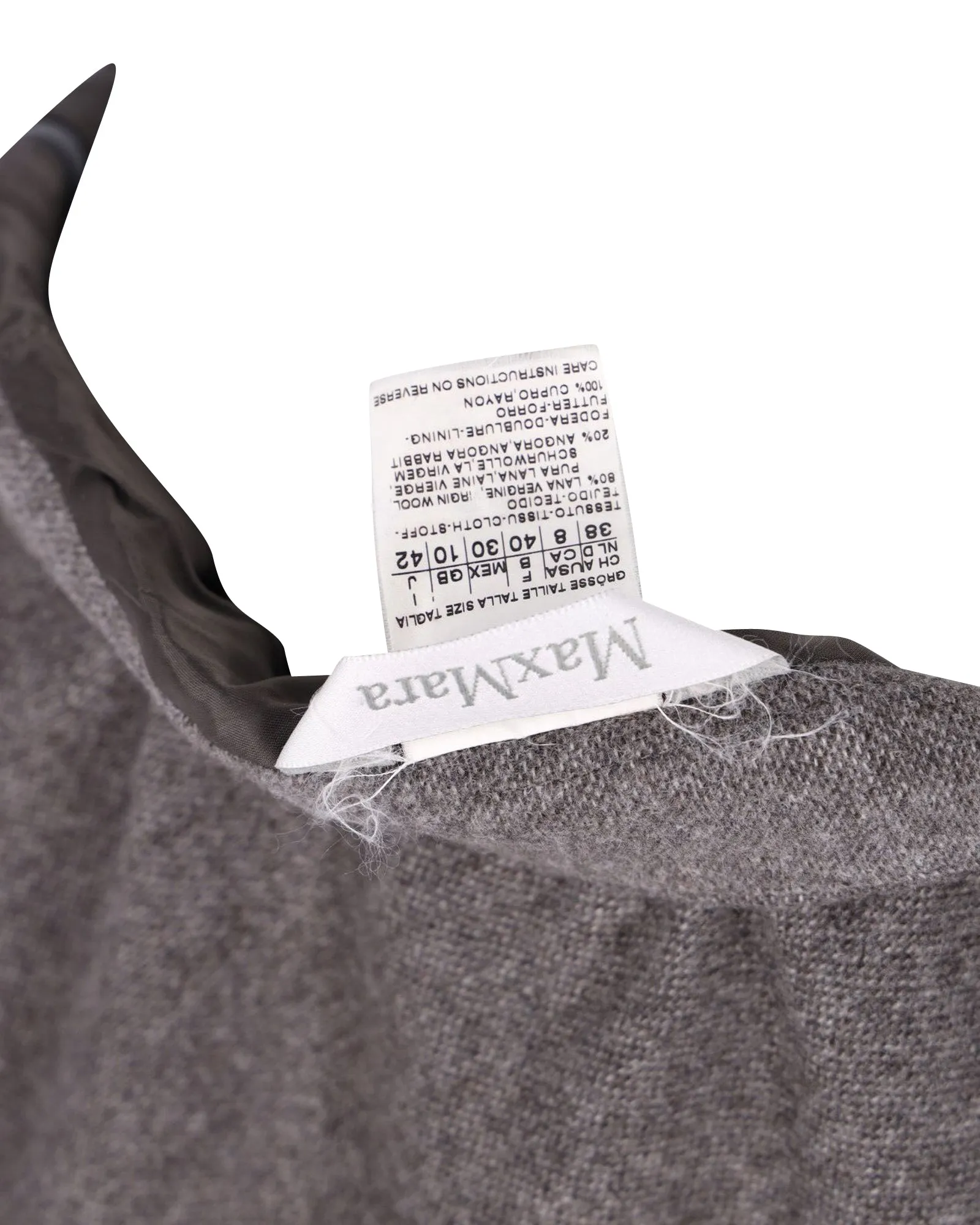 Max Mara A-Line Midi Skirt in Grey Wool