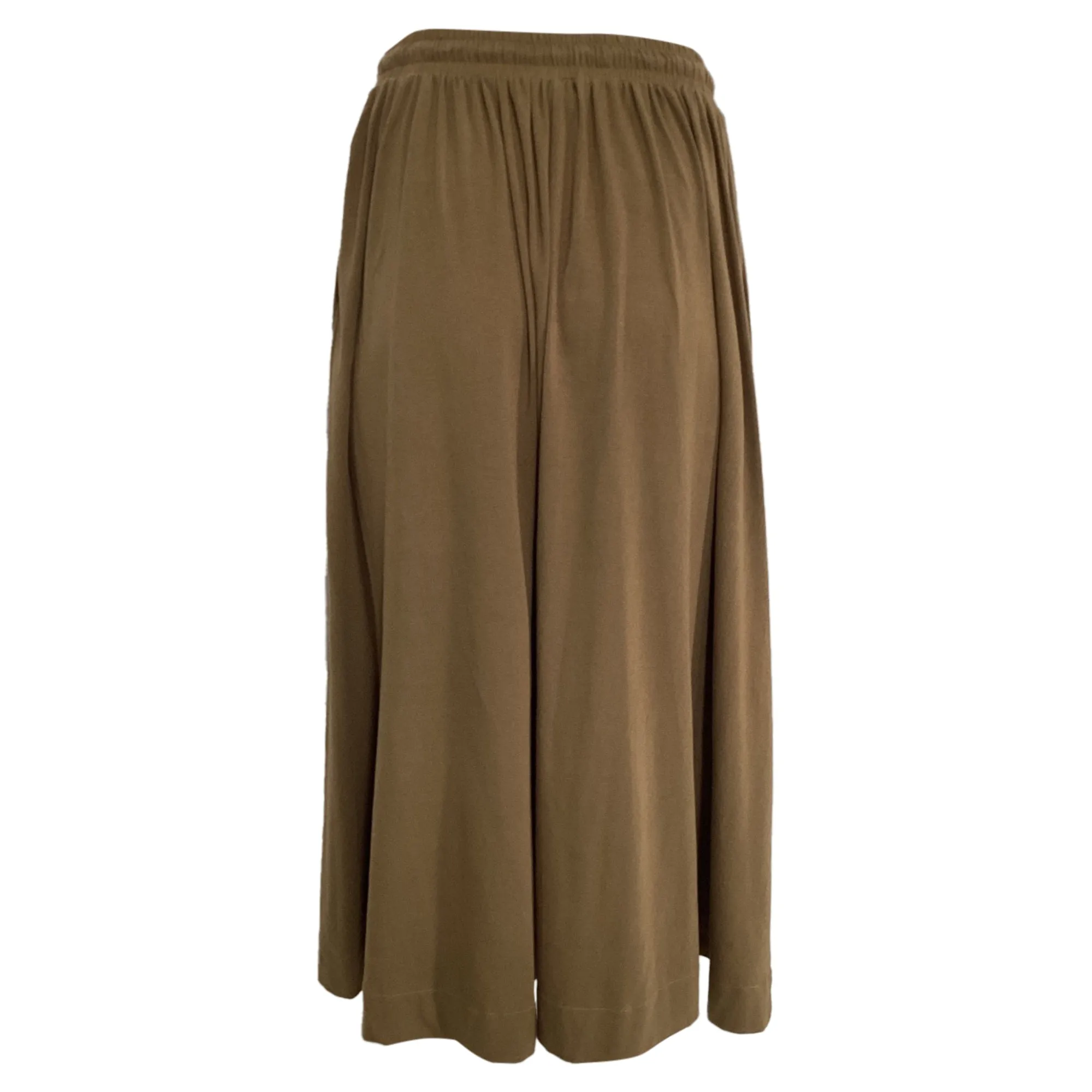 Max Mara Leisure Drawstring Midi Skirt in Brown Cotton