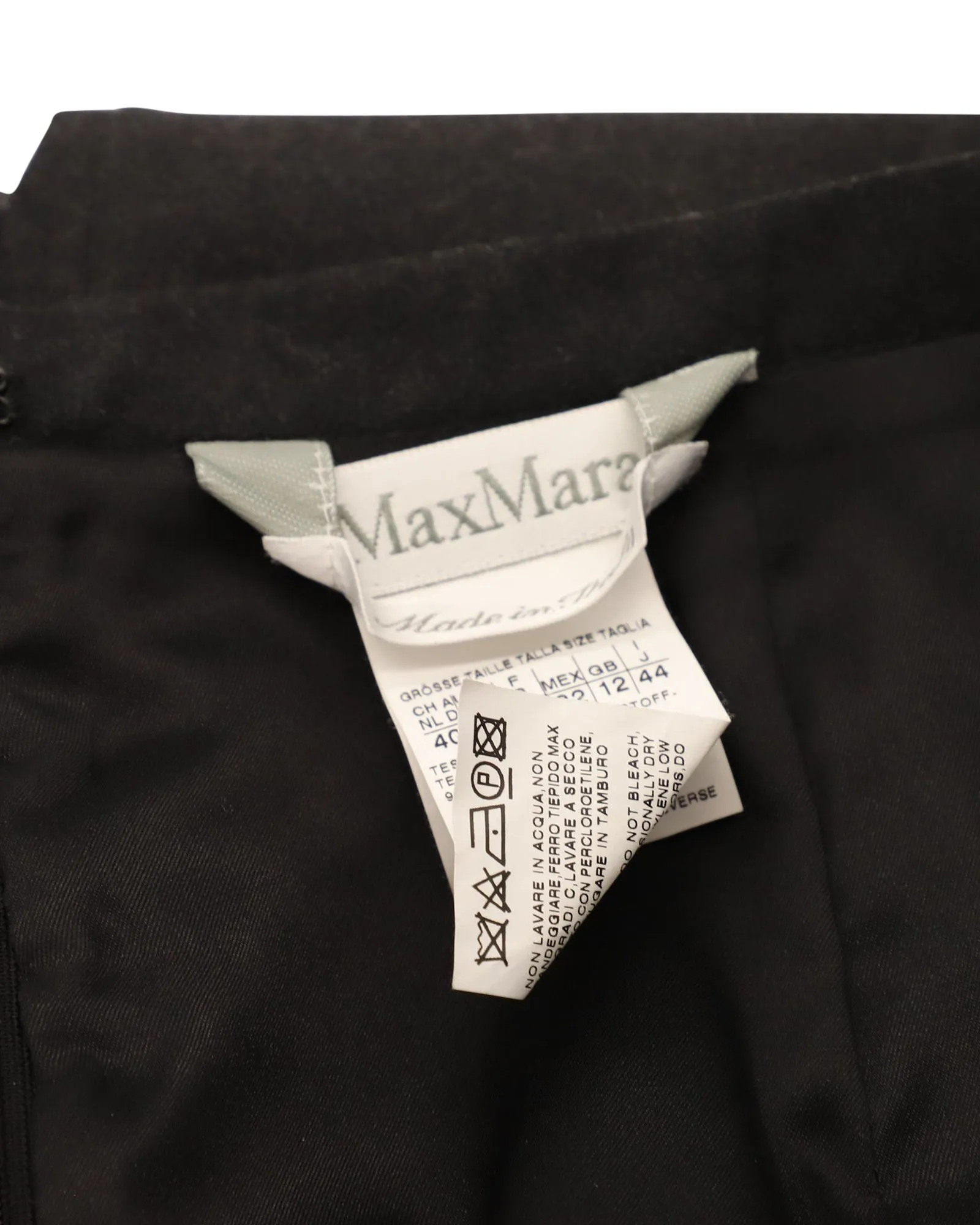 Max Mara Midi Pencil-cut Suit Skirt in Black Wool
