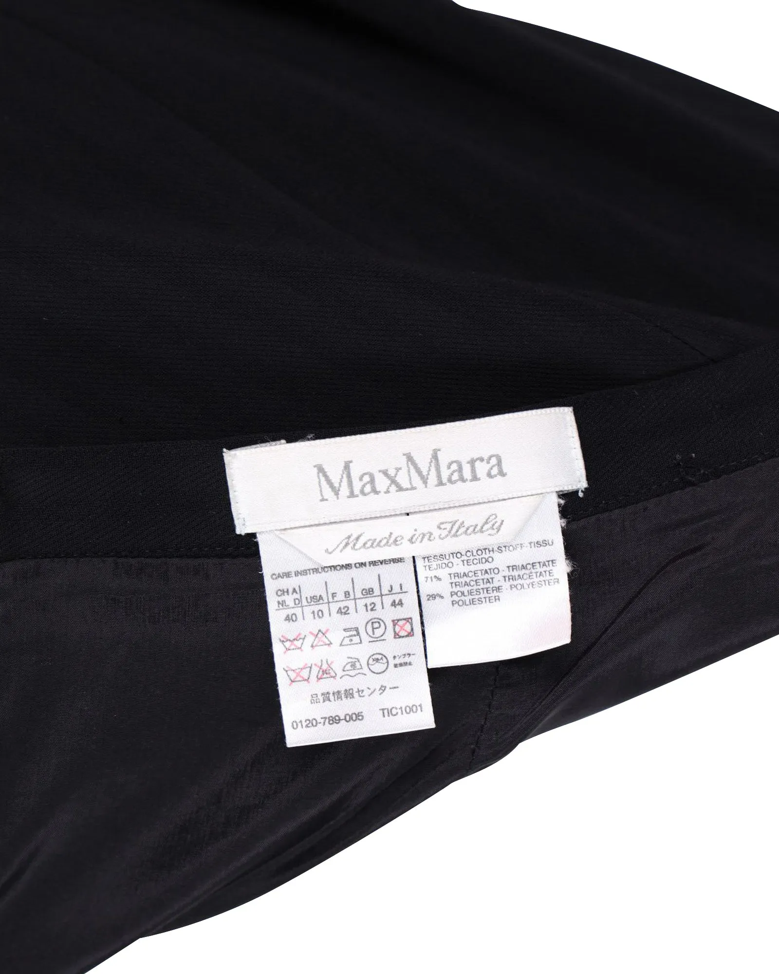 Max Mara Striped Midi Pencil Skirt in Black Triacetate