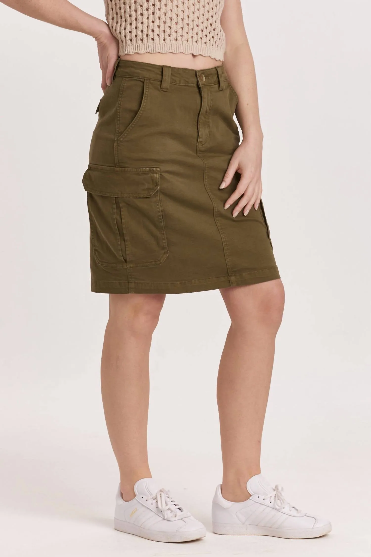 Midi Cargo Pocket Skirt In Vineyard